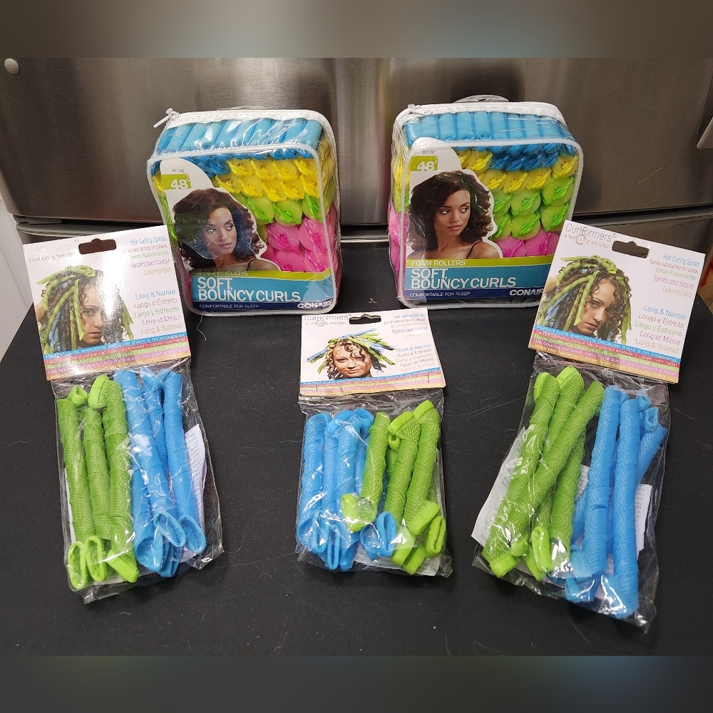 Hair Styling Tools/Foam Rollers & Hair Curling Spirals ( BUNDLE)